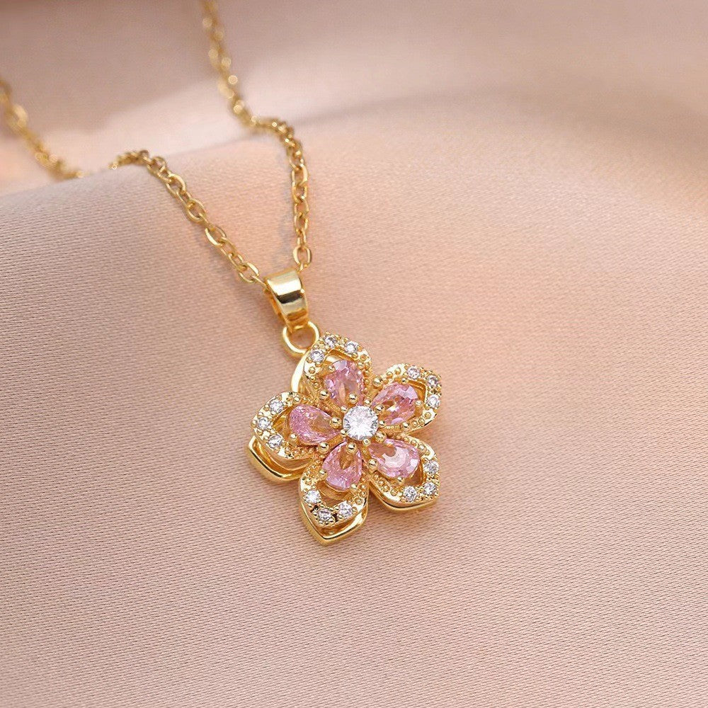 Collana Con Pendente Dolce Fiore Rosa