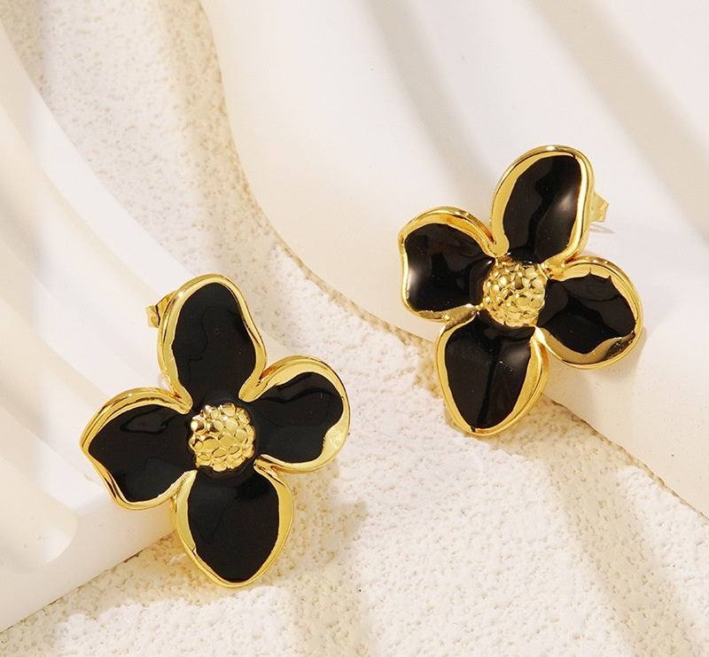 Orecchini Fiore Fatato Neri