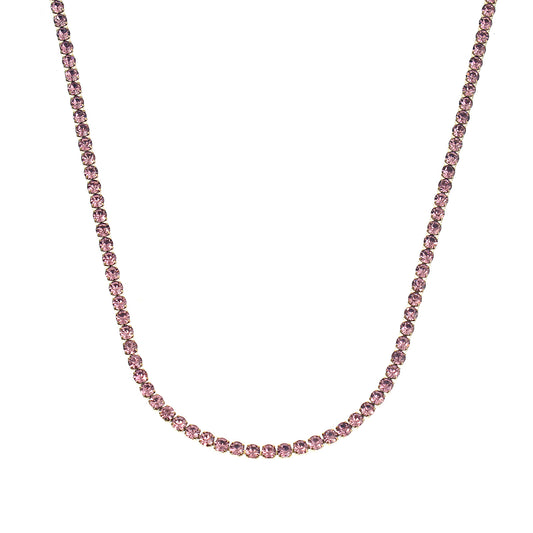 Collana Con Diamanti Viola Base Oro