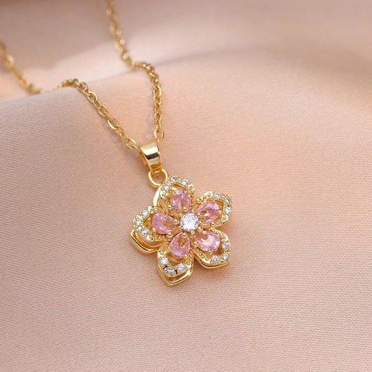 Collana Con Pendente Dolce Fiore Rosa
