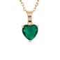 Collana con Zircone a Cuore Verde