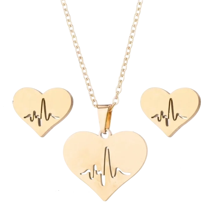 Coordinato collana ed orecchini cuore