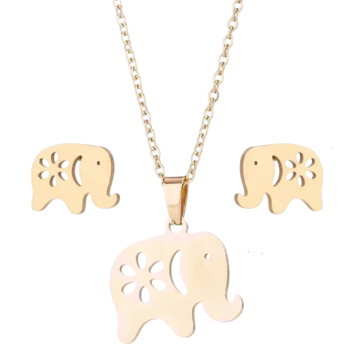 Coordinato collana ed orecchini elefante