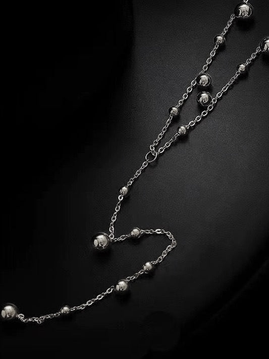 Collana con lunga con Sfere Argento
