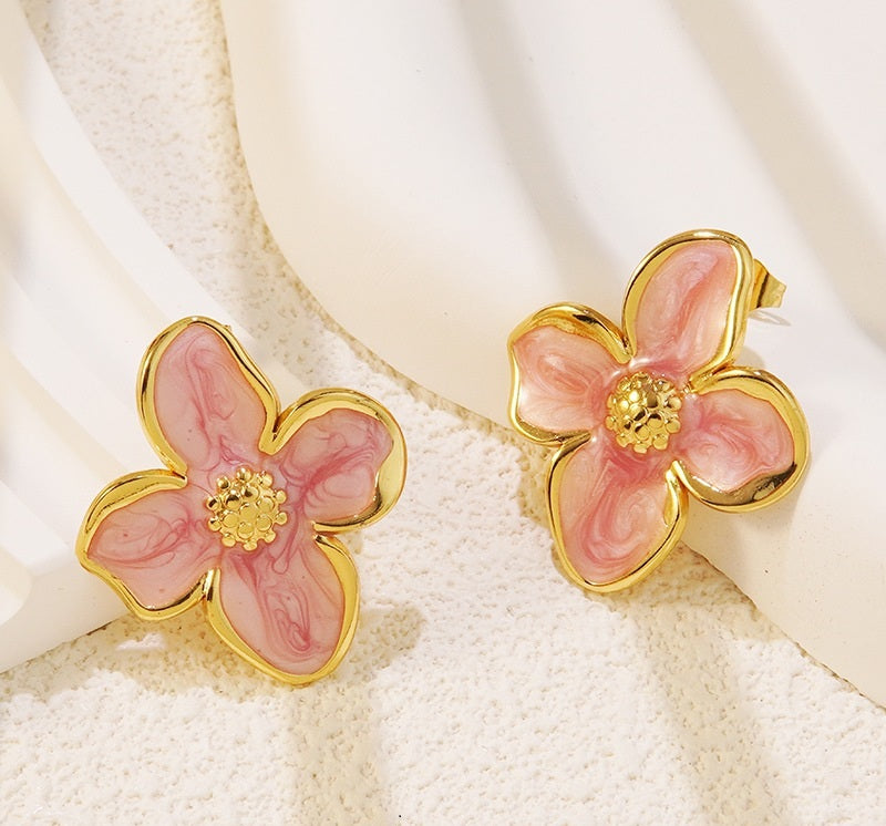 Orecchini Fiore Fatato Rosa